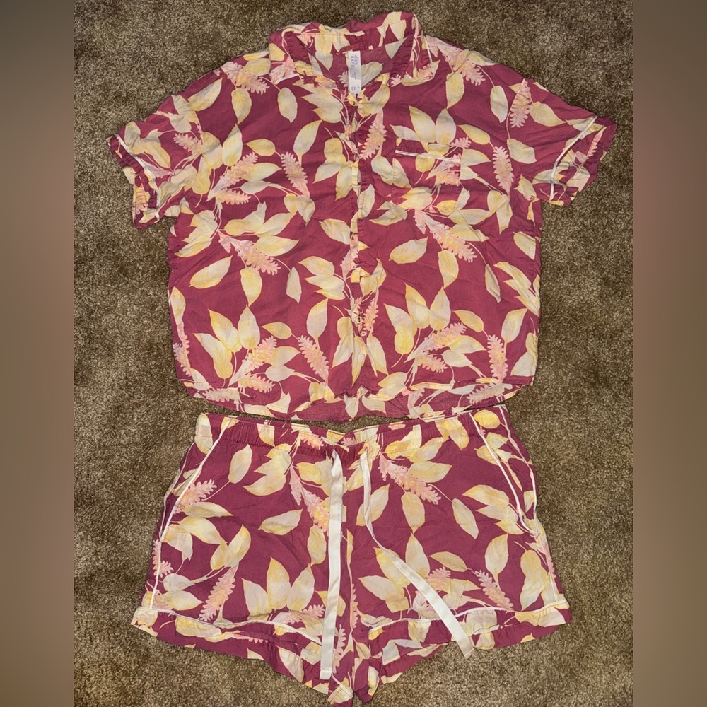 Stars Above Pink and Yellow Floral Pajama Set